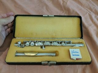 Vintage Antique Bettoney Sterling Silver Db Piccolo (w Case) W Gold Lip Plate