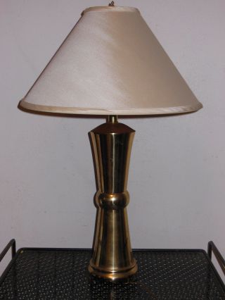 Pair Vtg Frederick Cooper Mid Century Brass Table Lamps