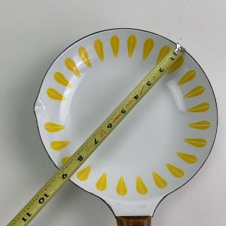 Vintage MCM Cathrineholm Yellow Lotus Enamel Skillet Frying Pan 6