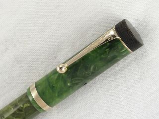 VINTAGE JADE GREEN 1920s PARKER LUCKY CURVE DUOFOLD SR.  FOUNTAIN PEN RESTORED 6