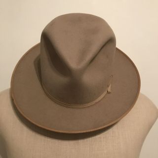 Vtg Open Road Stetson Beaver ? John B Stetson Co.  Beige Tan Cowboy Hat 7 - 1/2