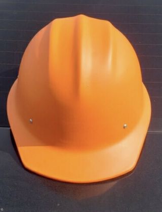 Vintage Aluminum Bullard 502 Hard Hat Matte Orange Powder Coat One - Of - A - Kind