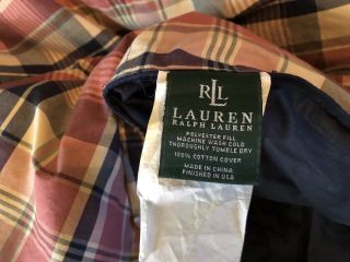 Vintage Ralph Lauren Nantucket Plaid King Comforter 104x88 2