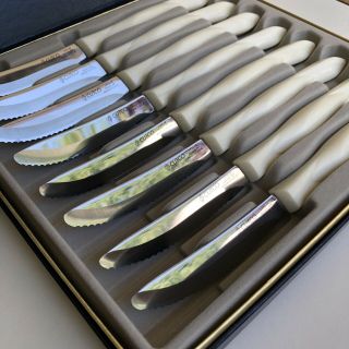 Vtg Cutco 1759 Jb Pearl / White Steak Kitchen Knife Knives Set Of 8