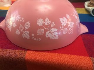 PYREX Vtg Pink Gooseberry Cinderella Mixing Bowls 441 442 443 444 Complete Set - 4 7