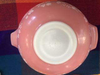 PYREX Vtg Pink Gooseberry Cinderella Mixing Bowls 441 442 443 444 Complete Set - 4 8