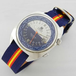 Tissot Automatic Navigator Seastar T.  12 World Time Vintage Watch 100