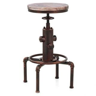 Industrial Swivel Barstools Adjustable Height Vintage Fire Hydrant Dining Chairs