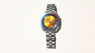 Rare Vintage Seiko 6139 - 6002 Pepsi Day Date Chronograph Automatic Steel Watch
