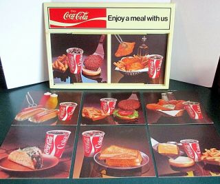Coca Cola Restaurant Sign Menu Plastic W 8 Daily Special Inserts 21 " Vintage
