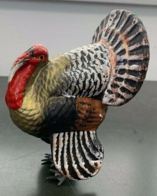 Vintage Paper Mache Turkey Candy Container Metal Legs Made In Japan