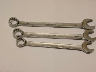 Vintage 3 Pc International Harvester Combination Wrenches 13/16,  7/8,  3/4