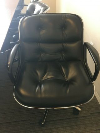 Vintage Charles Pollock Knoll Executive Chair Black Leather Mcm