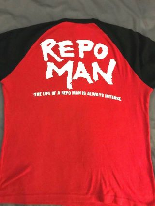 Repo Man Movie Vtg Shirt Cult Punk Rock Tour Black Flag Jerks Fear Ramones Clash