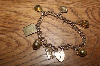 Vintage 9ct Yellow Gold Charm Bracelet.  28.  68 Grams.