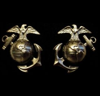 Wwii Ww2 Us Marine Corps Usmc Enlisted Ega Collar Insignia – Pair