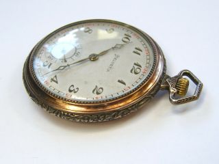 Vintage - Swiss - Helvetia - Solid Silver/Rose Gold Pocket Watch - Geneve - GWO - c1930 ' s 2