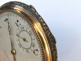 Vintage - Swiss - Helvetia - Solid Silver/Rose Gold Pocket Watch - Geneve - GWO - c1930 ' s 4