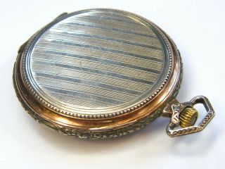 Vintage - Swiss - Helvetia - Solid Silver/Rose Gold Pocket Watch - Geneve - GWO - c1930 ' s 5