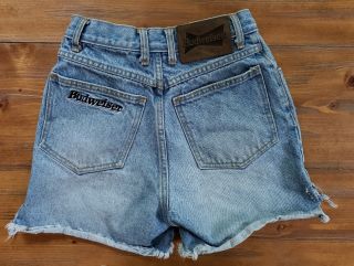 Rare Vintage Budweiser Denim Cutoff Mom Shorts Jeans Raw Edge High Waist 5 - 6
