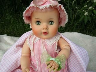 Toodles The Action Doll 1957 Orig Pink Gingham Vtg 21 " Baby Molded Hair Multijnt