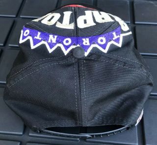 Vintage 90s Toronto Raptors NBA The Game Big Logo Black Snapback Hat Cap 6