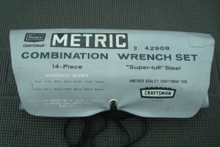 Vintage Craftsman - V - Series Metric Combination Wrench Set Made In Usa 42908