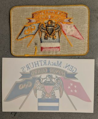 US ARMY Gen MacArthur Honor Guard HG HQ Alumni Patch,  Decal Sticker WWII Korea 2