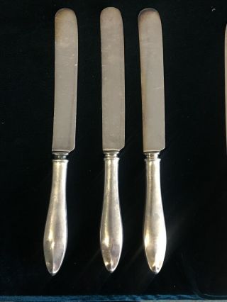 12 Vintage Sterling Reed & Barton French Antique Dinner Knives Mono “B” (231039) 7