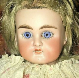 Antique Abg? Kestner? Bisque Turned Head Doll Open - Closed Mouth Lady Body