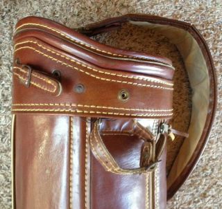 Vintage Titleist Brown Leather - Vinyl Golf Cart Carry Bag - Made in the USA 3