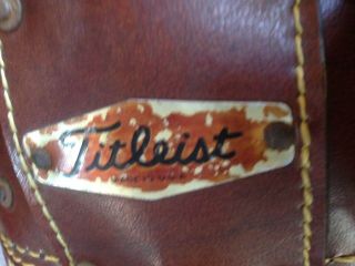 Vintage Titleist Brown Leather - Vinyl Golf Cart Carry Bag - Made in the USA 6