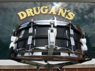 Vintage Ludwig Black Galaxy 5x14 Blackrolite Snare Drum 2