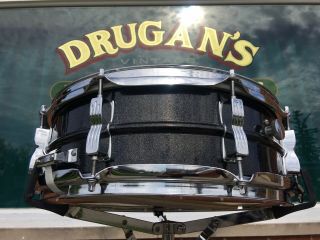 Vintage Ludwig Black Galaxy 5x14 Blackrolite Snare Drum 7