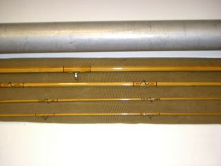 Vintage 9 ',  3/2,  H.  L.  Leonard Tournament Model Bamboo Fly Rod,  Bag and Tube 3
