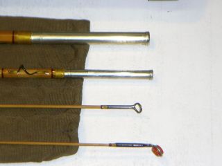 Vintage 9 ',  3/2,  H.  L.  Leonard Tournament Model Bamboo Fly Rod,  Bag and Tube 5