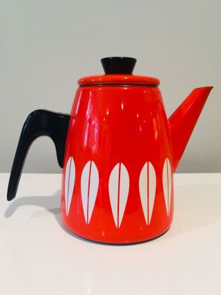 Vintage Cathrineholm Hot Orange Lotus Teapot Appears