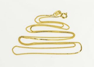 14k 0.  8mm Square Chain Box Link Fashion Necklace 20 " Yellow Gold 59