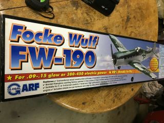 Vintage Global Gp/ep Focke Wulf Fw 190 Arf Rc Model Airplane Kit