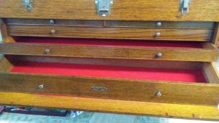 Rare Vintage Gerstner Oak Pattern Makers tool chest 043 VG condtion 4