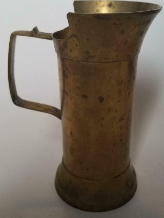Vintage Wwii 6 " Metal Trench Art Made Copper Brass Artillery Shell Tankard Mug