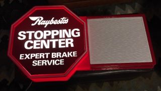 Antique Raybestos Light Up Display Sign Automotive Brakes Service Station Oil