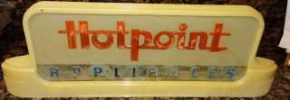 Hotpoint Appliance Vtg Art Deco Streamliner Lighted Reverse Glass Bakelite Sign