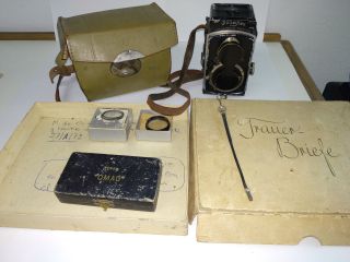 Antique Baby Rolleiflex 4x4 Tlr Camera Franke & Heidecke Braunschweig S/n 149038