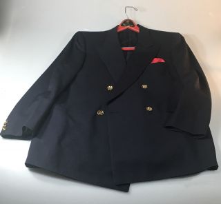 Gucci Vintage 70s 80s Black Wool Blazer Sports Coat,  Jacket - 52 / 40r - Double