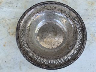 Vintage Sterling Silver 9” Serving Bowl Dish 171.  7 Grams