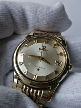 Rare vintage Omega Constellation PIE PAN SS & 14K Gold Arrow - indices 2