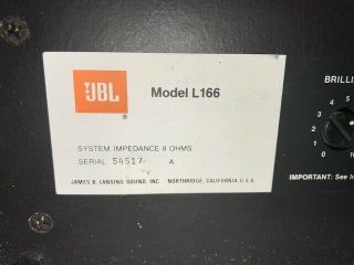 JBL L166 vintage speakers consecutive serial numbers 11