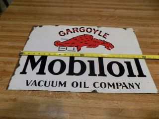 1930s MOBILOIL GARGOYLE PORCELAIN GAS STATION SIGN VINTAGE PUMP SERVICE STATION 8