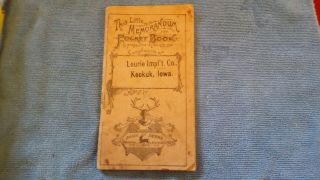 Antique 1893 John Deere Farmers Pocket Companion Notebook Keokuk Iowa